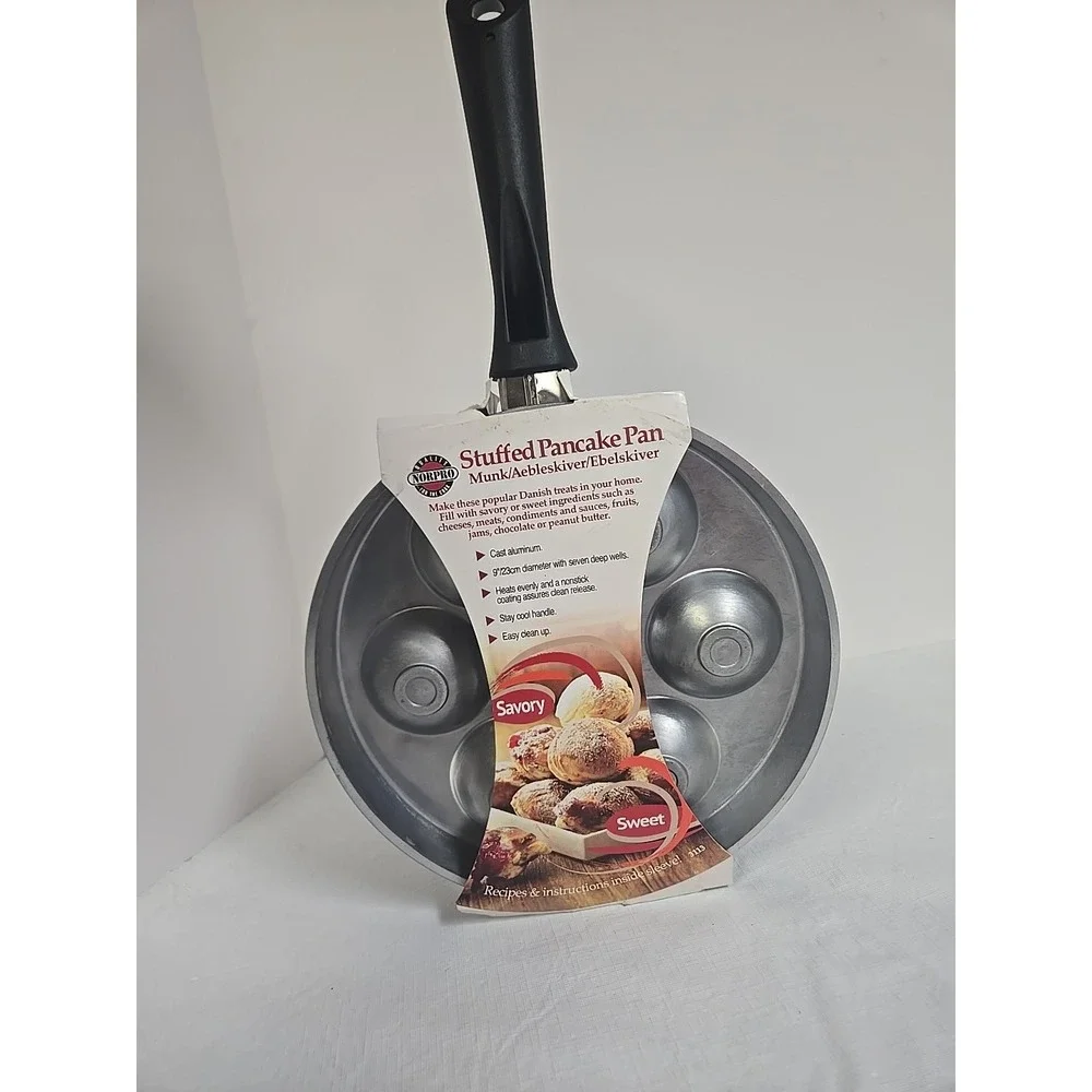 Nopro Filled Pancake/Danish Aebelskiver Pan‎ #3113 Nonstick/Cast Aluminum